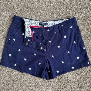 British Khaki Women’s Shorts Navy Blue with White Stars Patriotic